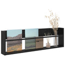 vidaXL Magazin állvány polcokkal Fekete tölgy 100 x 12 x 30 cm Faanyag
