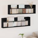 vidaXL Magazin állvány 2 pcs Fekete tölgy 100 x 12 x 30 cm Faanyag