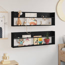 vidaXL Magazin állvány 2 pcs Fekete tölgy 100 x 12 x 30 cm Faanyag
