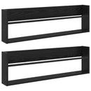 vidaXL Magazin állvány 2 pcs Fekete tölgy 100 x 12 x 30 cm Faanyag