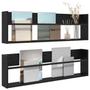vidaXL Magazin állvány 2 pcs Fekete tölgy 100 x 12 x 30 cm Faanyag