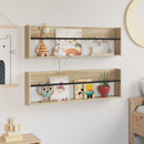 vidaXL Magazin állvány 2 pcs Sonoma tölgy 100 x 12 x 30 cm Faanyag