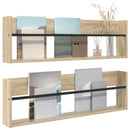 vidaXL Magazin állvány 2 pcs Sonoma tölgy 100 x 12 x 30 cm Faanyag