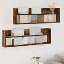 vidaXL Magazin állvány 2 pcs Füstölt tölgy 100 x 12 x 30 cm Faanyag