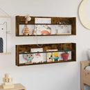 vidaXL Magazin állvány 2 pcs Füstölt tölgy 100 x 12 x 30 cm Faanyag