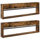 vidaXL Magazin állvány 2 pcs Füstölt tölgy 100 x 12 x 30 cm Faanyag