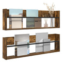 vidaXL Magazin állvány 2 pcs Füstölt tölgy 100 x 12 x 30 cm Faanyag