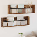 vidaXL Magazin állvány 2 pcs Öreg fa 100 x 12 x 30 cm Faanyag