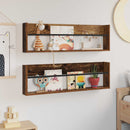 vidaXL Magazin állvány 2 pcs Öreg fa 100 x 12 x 30 cm Faanyag