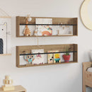 vidaXL Magazin állvány 2 db Artisan tölgy 100 x 12 x 30 cm Szerelt Fa