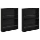 vidaXL Magazin állvány 2 pcs Fekete tölgy 60 x 12 x 70 cm Faanyag