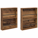 vidaXL Magazin állvány polcokkal 2 pcs Öreg fa 60 x 12 x 70 cm Faanyag