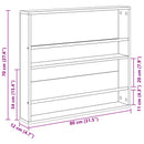 vidaXL Magazin állvány Fekete tölgy 80 x 12 x 70 cm Szerelt Fa