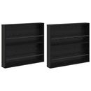 vidaXL Magazin állvány 2 pcs Fekete tölgy 80 x 12 x 70 cm Faanyag