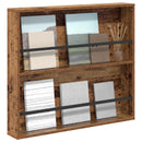 vidaXL Magazin állvány polcokkal Öreg fa 80 x 12 x 70 cm Faanyag