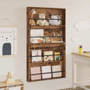 vidaXL Magazin állvány polcokkal 2 pcs Öreg fa 80 x 12 x 70 cm Faanyag