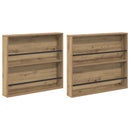 vidaXL Magazin állvány 2 db Artisan tölgy 80 x 12 x 70 cm Szerelt Fa