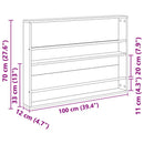 vidaXL Magazin állvány 2 pcs Füstölt tölgy 100 x 12 x 70 cm Faanyag