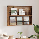 vidaXL Magazin állvány polcokkal Öreg fa 100 x 12 x 70 cm Faanyag