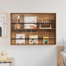 vidaXL Magazin állvány polcokkal Öreg fa 100 x 12 x 70 cm Faanyag