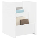 vidaXL Magazin állvány polcokkal Fehér 35 x 35 x 45 cm Faanyag