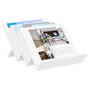 vidaXL Magazin állvány polcokkal Fehér 53 x 40 x 28,5 cm Faanyag