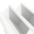vidaXL Magazin állvány polcokkal Fehér 65 x 53 x 28,5 cm Faanyag