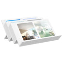 vidaXL Magazin állvány polcokkal Fehér 65 x 53 x 28,5 cm Faanyag