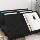 vidaXL Magazin állvány Fekete tölgy 65 x 53 x 28,5 cm Faanyag