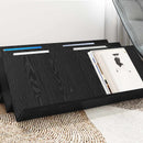 vidaXL Magazin állvány Fekete tölgy 90 x 53 x 28,5 cm Faanyag