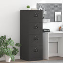 vidaXL Irattároló Szekrény fiókkal 2 pcs Fekete 44 x 50 x 139 cm