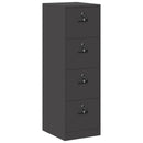 vidaXL Irattároló Szekrény fiókkal 2 pcs Fekete 44 x 50 x 139 cm