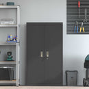 vidaXL Tárolószekrény Fekete 80 x 40 x 140 cm Acél