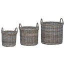 vidaXL Virágcserepes Kosár tárolóval 3 pcs Kubu Szürke Kubu rattán