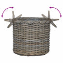 vidaXL Virágcserepes Kosár tárolóval 3 pcs Kubu Szürke Kubu rattán