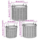 vidaXL Virágcserepes Kosár tárolóval 3 pcs Kubu Szürke Kubu rattán