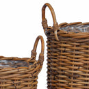 vidaXL Virágcserép Kosár tárolóval 2 pcs Barna Kubu rattán