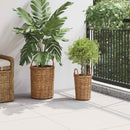 vidaXL Virágcserép Kosár tárolóval 2 pcs Barna Kubu rattán