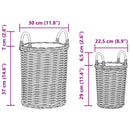 vidaXL Virágcserép Kosár tárolóval 2 pcs Barna Kubu rattán