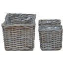 vidaXL Ültető Kosár tárolóval 3 pcs Szürke Kubu rattán