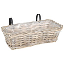 vidaXL Függő virágcserép kosár 2 db Természetes szürke 48 x 22 x 15 cm