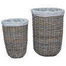 vidaXL Fedeles mosókosár 2 pcs Kubu Szürke Kubu rattán