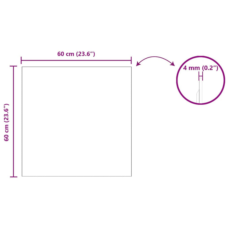 vidaXL Fali tükör 60 x 60 cm edzett üveg