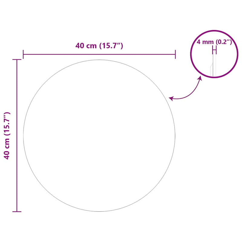 vidaXL Fali tükör Ø 40 cm edzett üveg