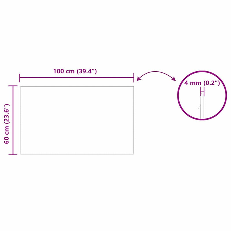 vidaXL Fali tükör 100 x 60 cm edzett üveg