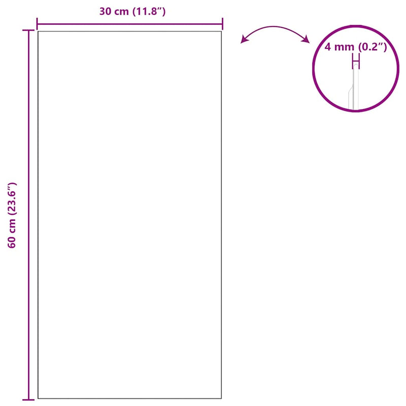 vidaXL Fali tükör 30 x 60 cm edzett üveg