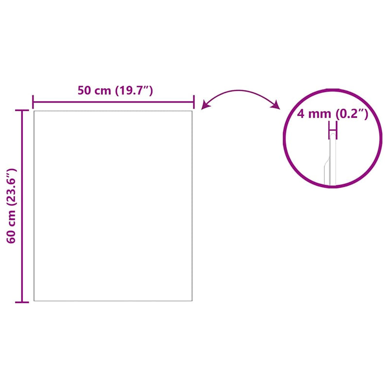 vidaXL Fali tükör 50 x 60 cm edzett üveg