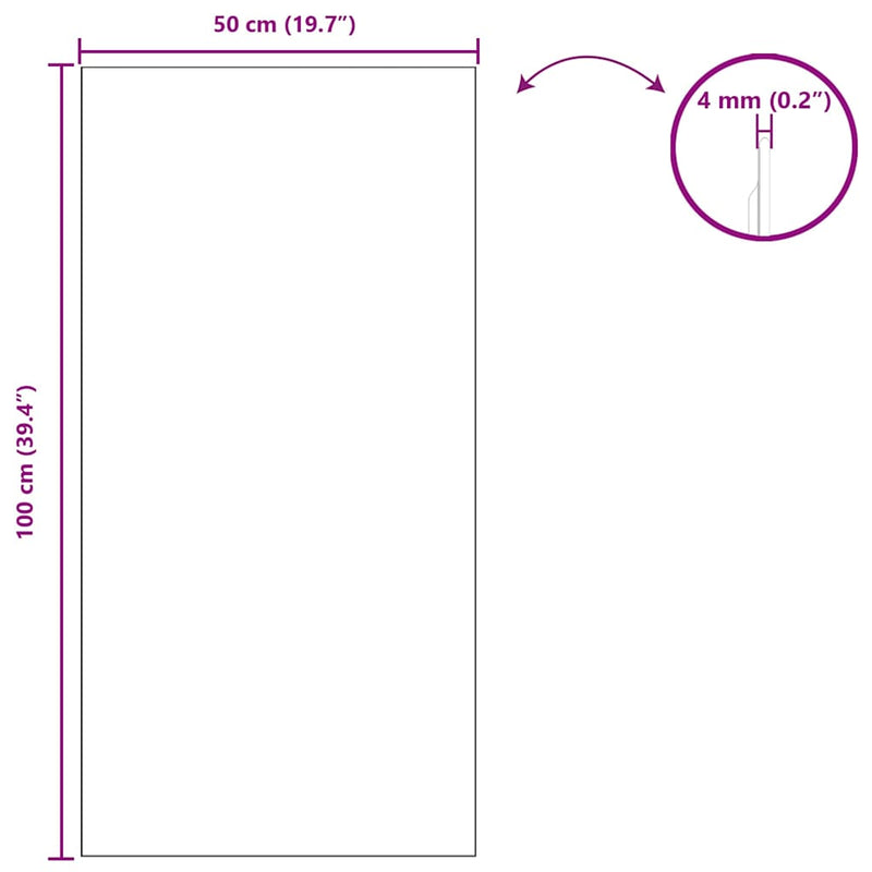 vidaXL Fali tükör 50 x 100 cm edzett üveg