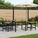 vidaXL Dohányzóasztal Természetes és Fekete 60 x 60,5 x 36 cm