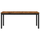 vidaXL Kerti pad 108,5 x 35 x 45 cm Tömör Akácfa Természetes és Fekete